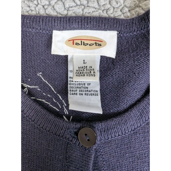 Woman’s Talbots Button Front Cardigan Sweater Size L America July 4 Patriotic - Picture 2 of 12